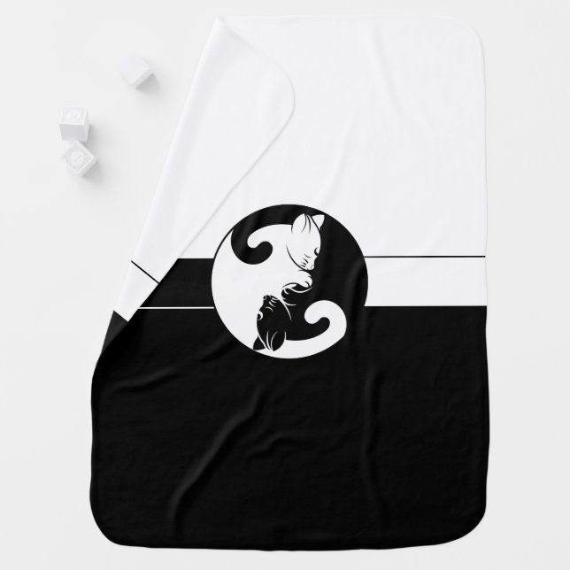 Yin Yang cats Baby Blanket (In Situ)