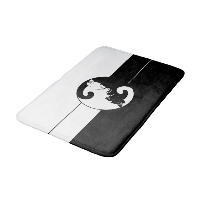 Yin yang cats bath mat (Angled)