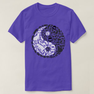 Yin Yang Cats, black, white, zen T-Shirt