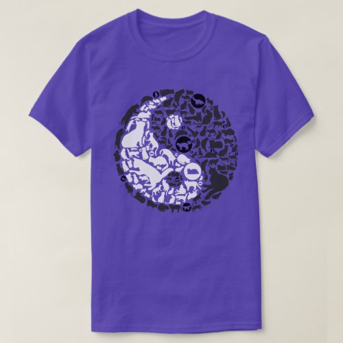 Yin Yang Cats black white zen T_Shirt