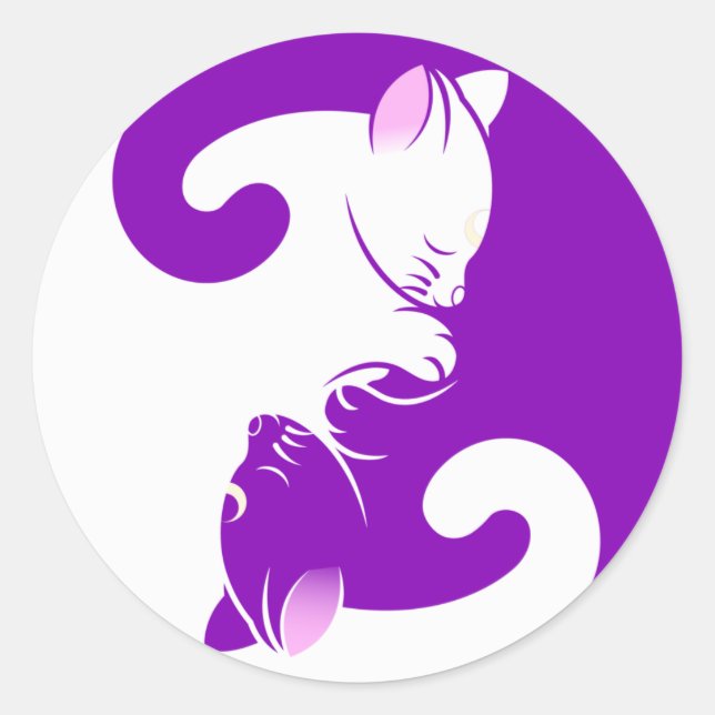 Yin Yang Cats (Can you see it?) Stickers (Front)