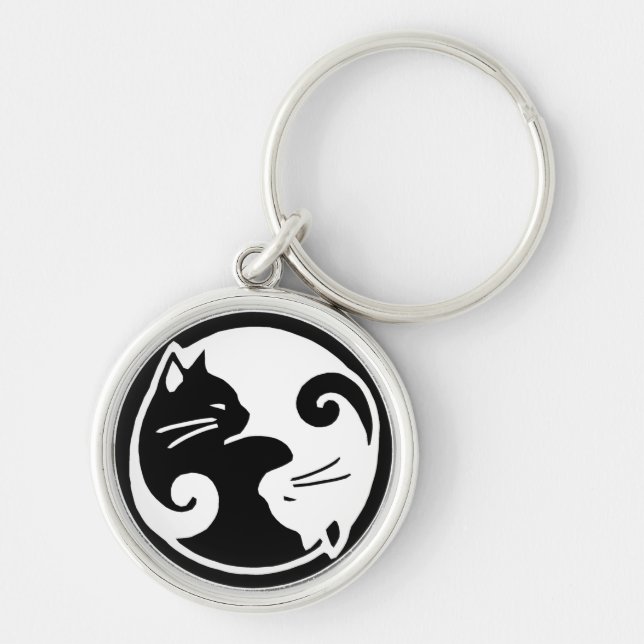 Yin Yang Cats Classy Keychain (Front)