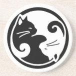 Yin Yang Cats Coaster<br><div class="desc">High-end style on a quality product, these yin yang cat coasters are sure to be a favorite for years to come. Perfect for your home or office, or as a creative, original gift. Asian-inspired ying yang cats design is clean and modern with classic looks to complement any decor.</div>