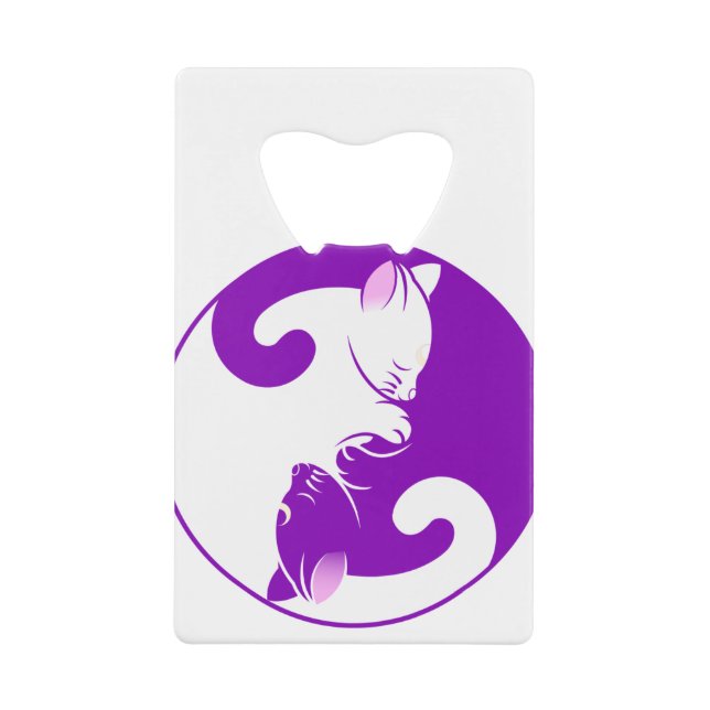 Yin Yang Cats Credit Card Bottle Opener (Front)
