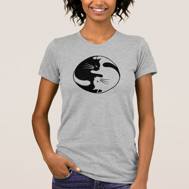 Yin Yang Cats - Cute Kittens Hugging And Playing T-Shirt (Front)