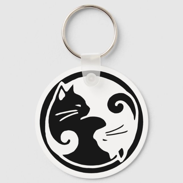 Yin Yang Cats Keychain (Front)