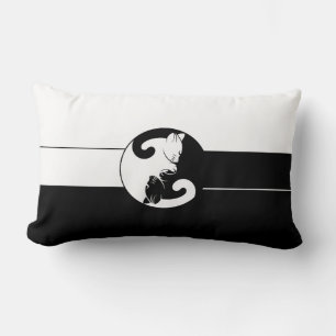 Yin yang cats lumbar pillow