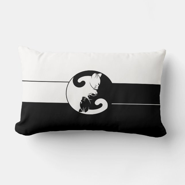 Yin yang cats lumbar pillow (Front)