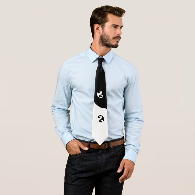 Yin Yang cats Neck Tie (In Situ)