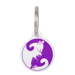 Yin Yang cats Pet ID Tag