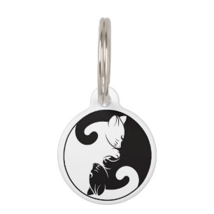 Yin Yang cats Pet ID Tag