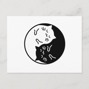 Yin Yang Cats Postcard