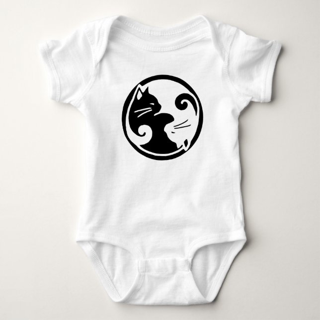 Yin Yang Cats Raglan Sleeve Tee (Front)