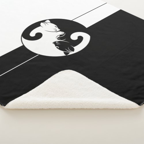 Yin yang cats sherpa blanket