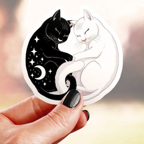 Yin Yang Cats Sticker