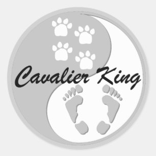 yin yang cavalier king classic round sticker