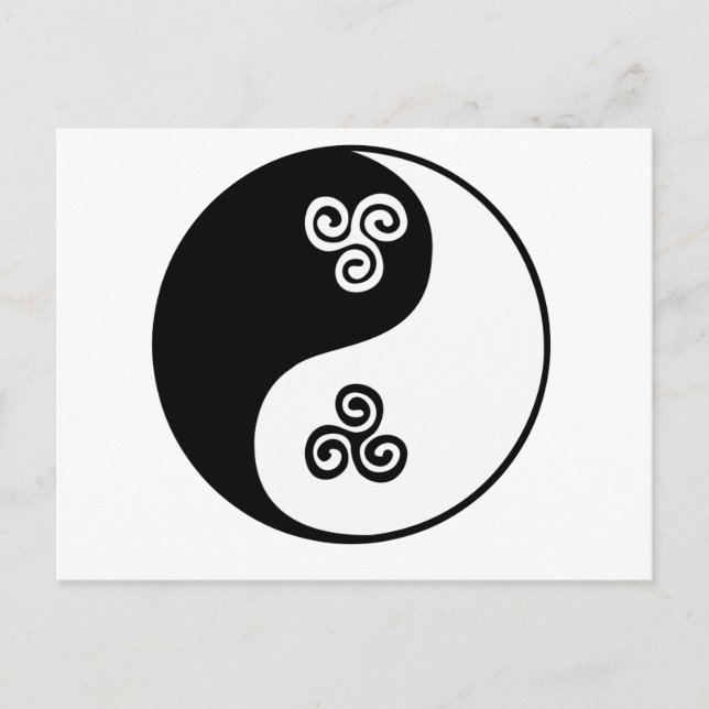 Yin Yang Celtic Tri Spiral Postcard (Front)