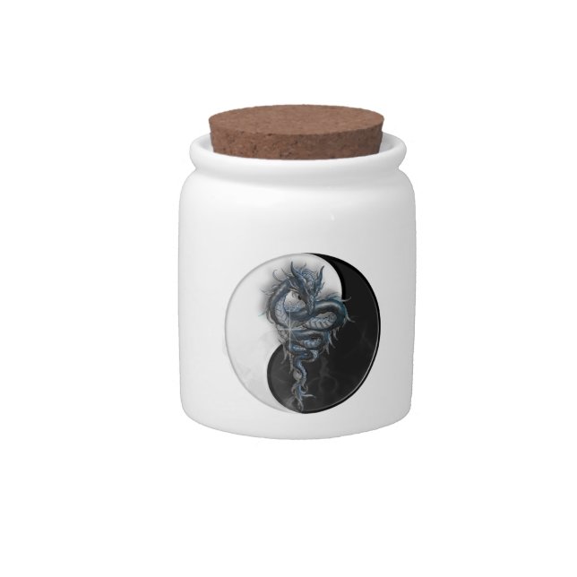 Yin Yang Chinese Dragon Candy Jar (Front)