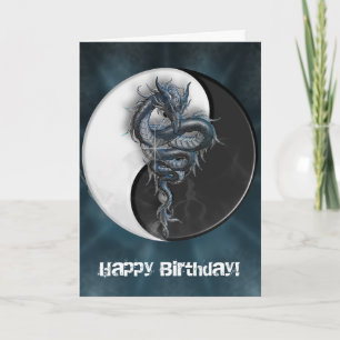 Yin Yang Chinese Dragon Customizable Greeting Card