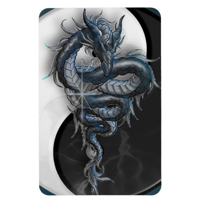 Yin Yang Chinese Dragon Premium Magnet (Vertical)