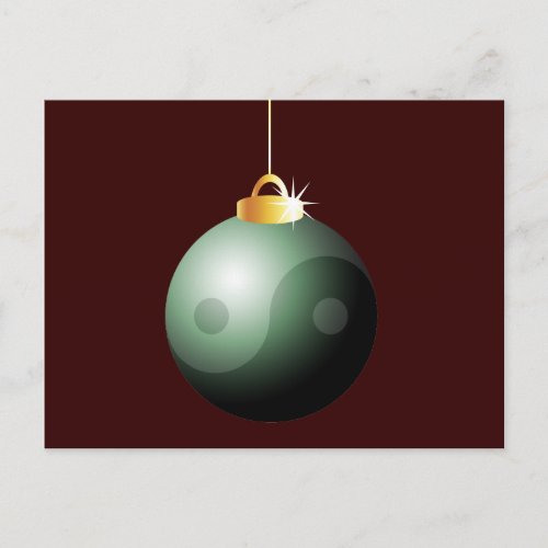 Yin Yang Christmas Ball Holiday Postcard