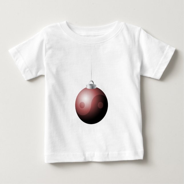 Yin Yang Christmas Ball in Red Baby T-Shirt (Front)
