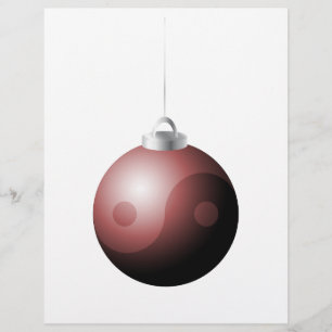 Yin Yang Christmas Ball in Red Flyer