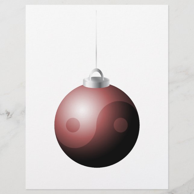 Yin Yang Christmas Ball in Red Flyer (Front)