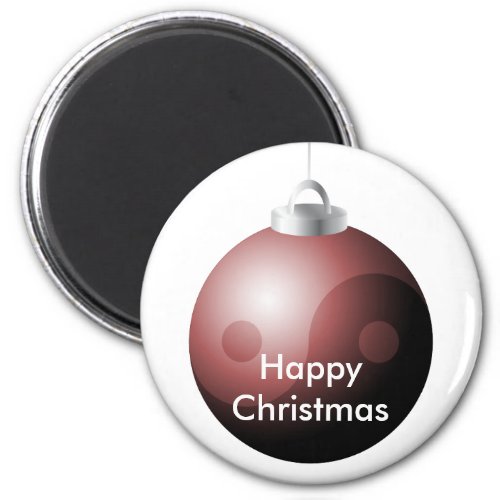 Yin Yang Christmas Ball in Red Magnet
