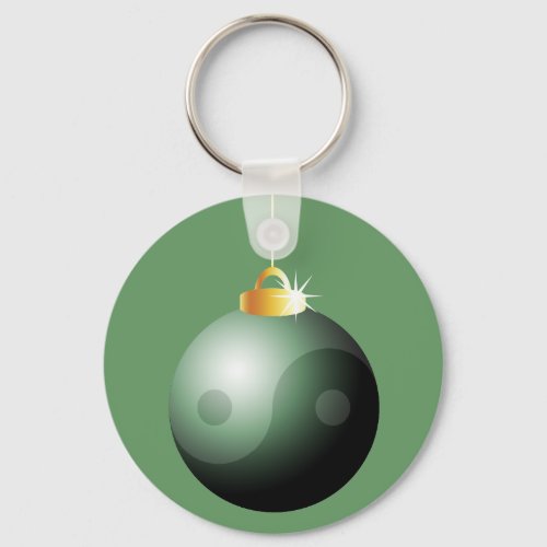 Yin Yang Christmas Ball Keychain
