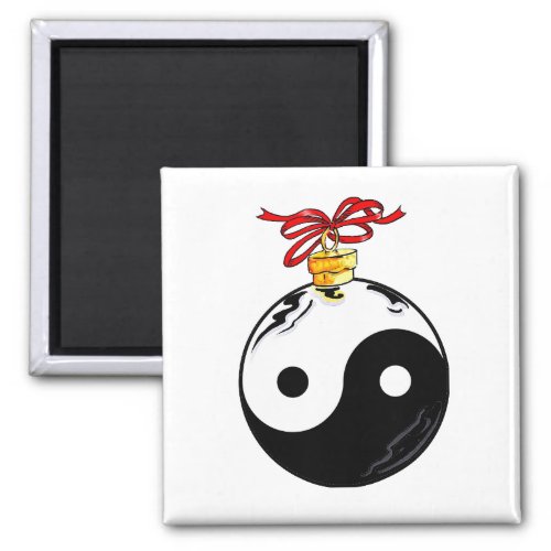 Yin  Yang Christmas Ball Magnet