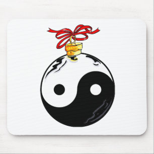 Yin & Yang Christmas Ball Mouse Pad