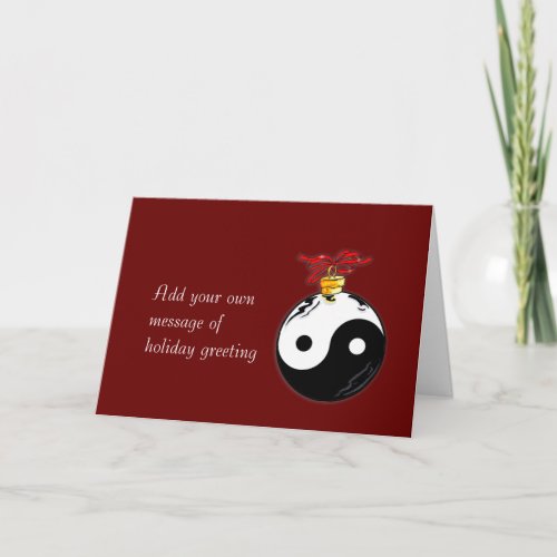 Yin  Yang Christmas Ornament Card