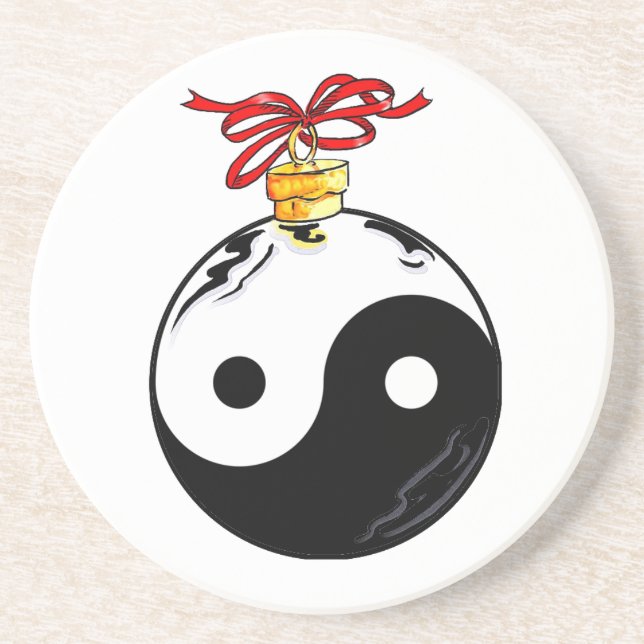 Yin & Yang Christmas Ornament Coaster (Front)