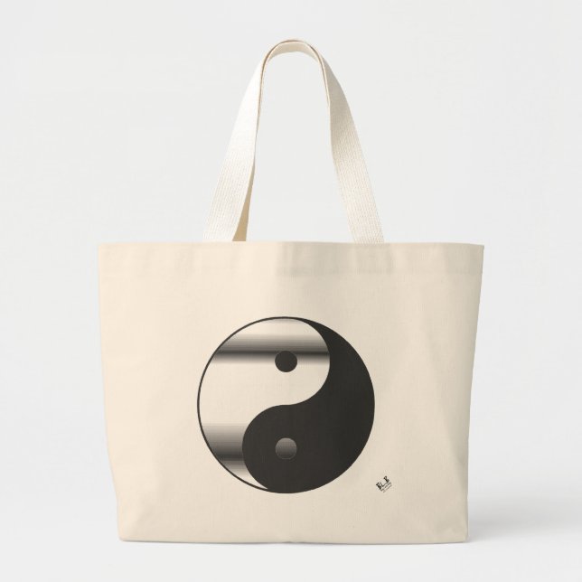 Yin Yang Chrome Large Tote Bag (Front)