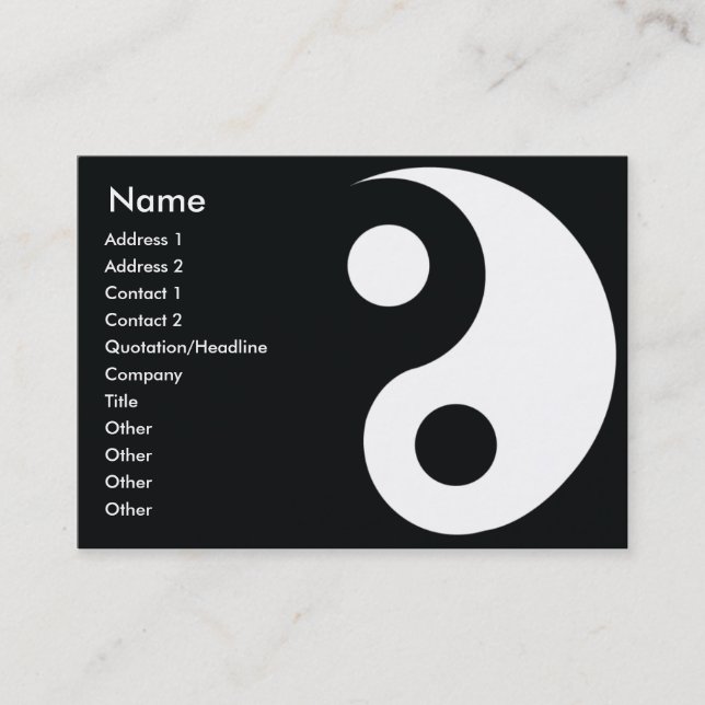 Yin Yang - Chubby Business Card (Front)