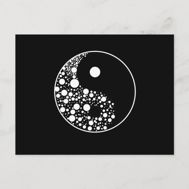 Yin Yang Circles Black And White Harmony Zen Gift Postcard (Front)