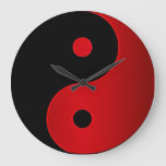 Yin Yang Clock In Red And Black at Zazzle