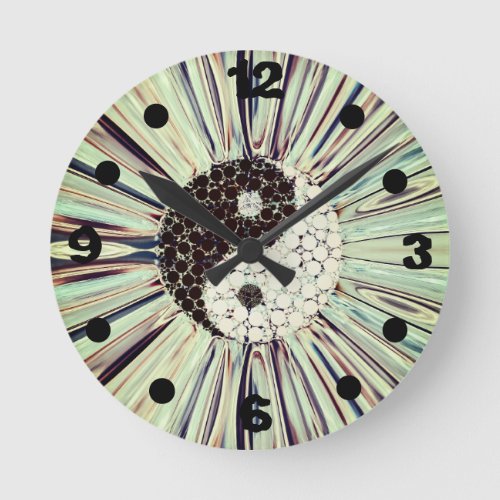 Yin Yang Color Splash  Round Clock