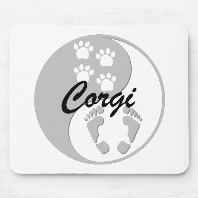 yin yang corgi mouse pad (Front)
