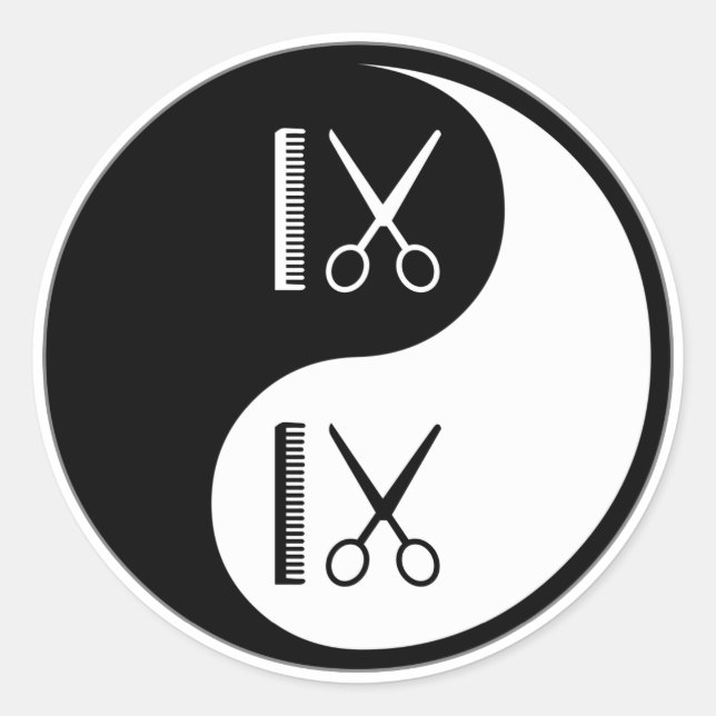 Yin Yang Cosmetology Classic Round Sticker (Front)