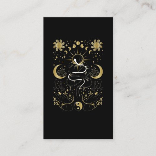 Yin Yang Crescent Moon Sun Celestial Snakes Business Card
