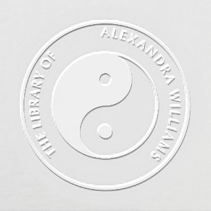 Yin Yang Custom Name Elegant Book Embosser