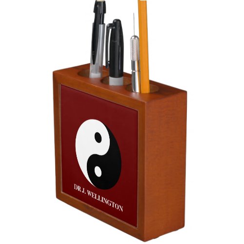 Yin Yang custom pen stand desk organizer
