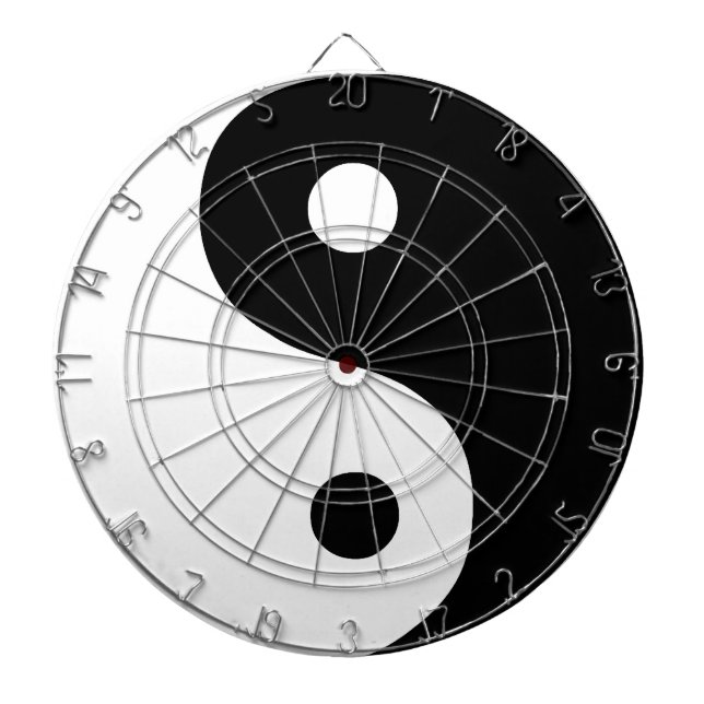 yin yang dartboard with darts (Front)