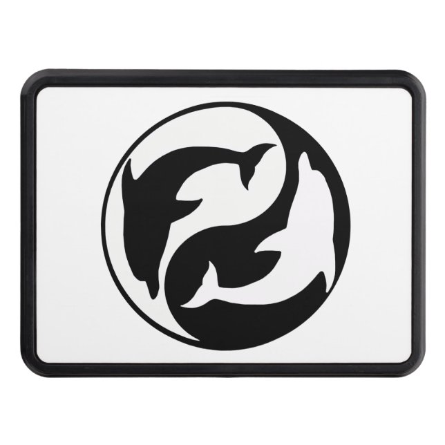 Yin Yang Dauphins Trailer Hitch Cover (Front)