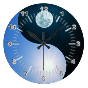 Yin yang day-night large clock