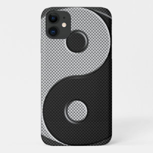 Yin Yang Design in Carbon Fiber Print Style iPhone 11 Case