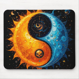 Yin Yang Design Representing Sun and Moon Mouse Pad