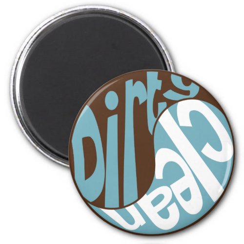 Yin Yang Dirty Clean Dishwasher Magnet BrownBlue